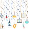 LINGTEER Science Hanging Swirls Streamers Chemistry Laboratory Erlenmeyer Flask Prop Sign Party Decorations