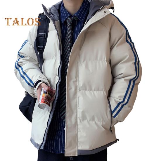 

Мужская хлопковая куртка с капюшоном и длинным рукавом, в стиле пэчворк, стеганое пальто, ветрозащитная теплая хлопковая верхняя одежда с застежкой-молнией M хаки