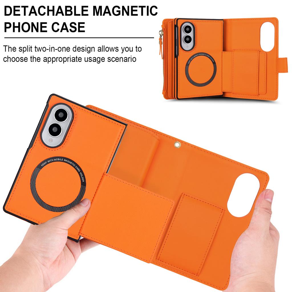 Crossbody Cards Solt Wallet Flip Leather Case for Samsung Galaxy Z Fold8 Fold 8 Wide Shockproof for Magsafe Book Stand Cover