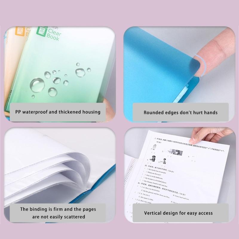 30 Pockets Display Folder Multipurpose Document Project Folder Letter Size Display Folders Book with Protective Sleeve