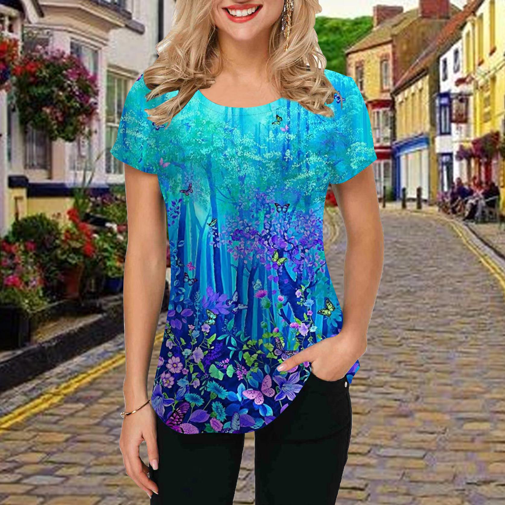 Модная женская футболка с принтом «Королевство бабочек» — фото 3