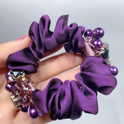 Hair Scrunchie Super Soft Non-Slip Fabric Ultra-light Luxurious Elastic Hair Ties Scrunchies for Female