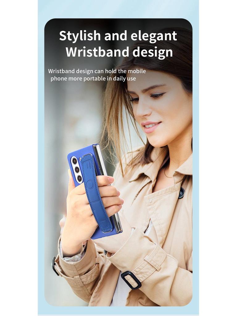Elastic Rope Wristband Phone Case and Film for ZFold7/ZFold6 with PC Skin-Feel Spray Paint
