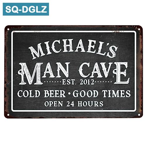 [SQ-DGLZ]Man Cave Rules  Metal Sign Bar Wall Decor Vintage Metal Crafts Home Decor Painting Plaques Art Poster