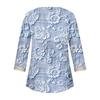 Women's Shirt Blouse Casual Loose Shirts 3/4 Sleeve Lace Trims Print V Neck Tops Print Tops T-shirts Tee