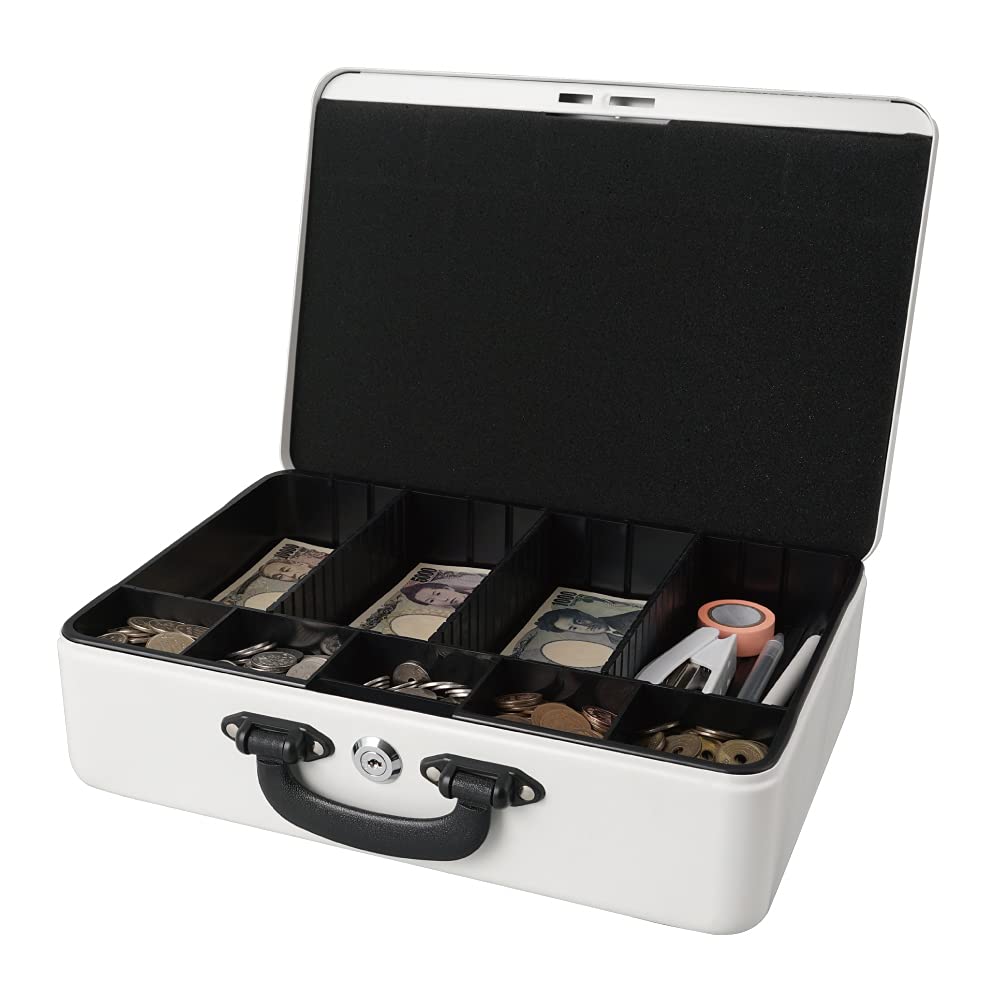 

Carl Office Machine Soto Cash Register Handheld Safe Cash Box Attache Case Простий касовий апарат, циліндровий замок MR-2700 білий