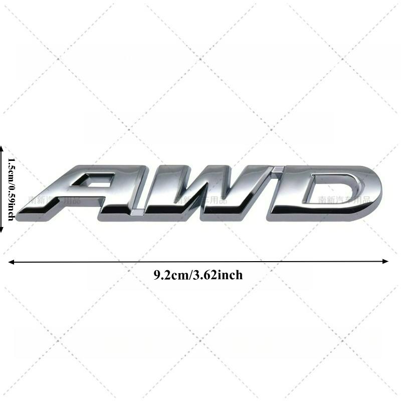 

High-quality Modification 3D Metal Stickers AWD Four-wheel Drive Logos Two Sizes P Scratch Cover DIY Decoration Car Accessories
