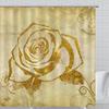 Purple Rose Shower Curtain Retro Floral Shower Curtains Waterproof Gold Classical Chic Elegant Flowers Vintage Bathroom Curtains