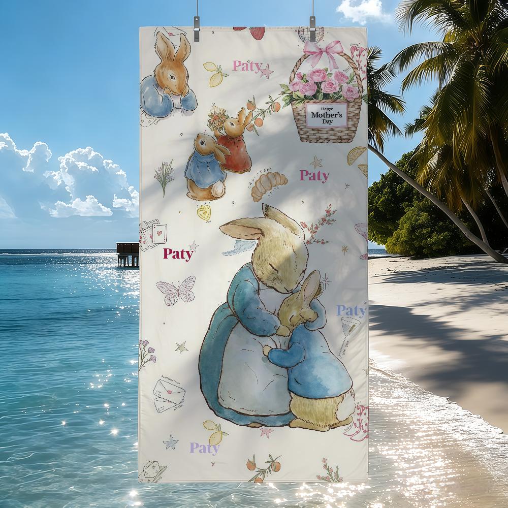 Cartoon cute P-peter rabbit Towel Drying Bath Towel Applicable To Light Swimming Camping Yoga Beach Out