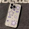 English Purple Star Transparent Phone Case For iPhone 17 16 Pro Max 15 14 13 Mini 12 11 X XR XS 17 Air 16E 15 Plus Soft Cover