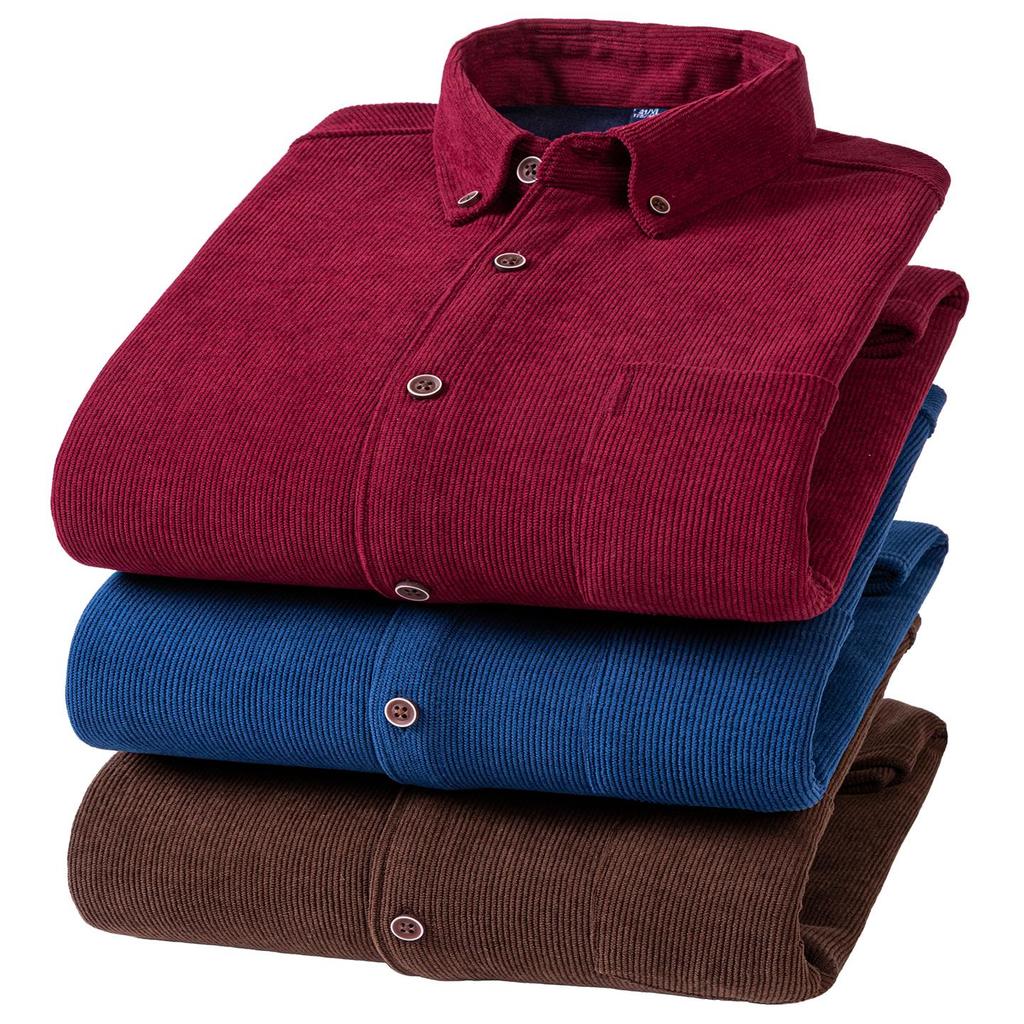 Confezione 1 O 3 Camicie Uomo In Cotone A Maniche Lunghe - Casual Classiche Vestibilità Regolare (Top Invernali Basic) - 3