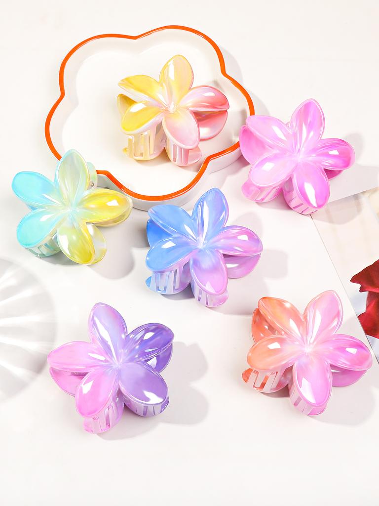 4 Stück Niedliche Blume Bananen Haarspangen für Dickes Haar, Starker Halt Rutschfest, Hawaiianisch, Haarschmuck für Frauen Mädchen Urlaubsgeschenk