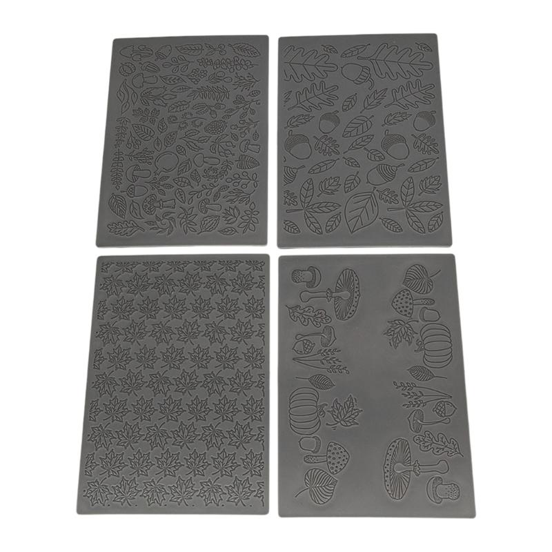 

4Pcs Clay Texture Mat Mushroom Pinecones Leaf Texture Sheets for Earrings Jewelry Making, Clay Earrings Embossing Sheets 1