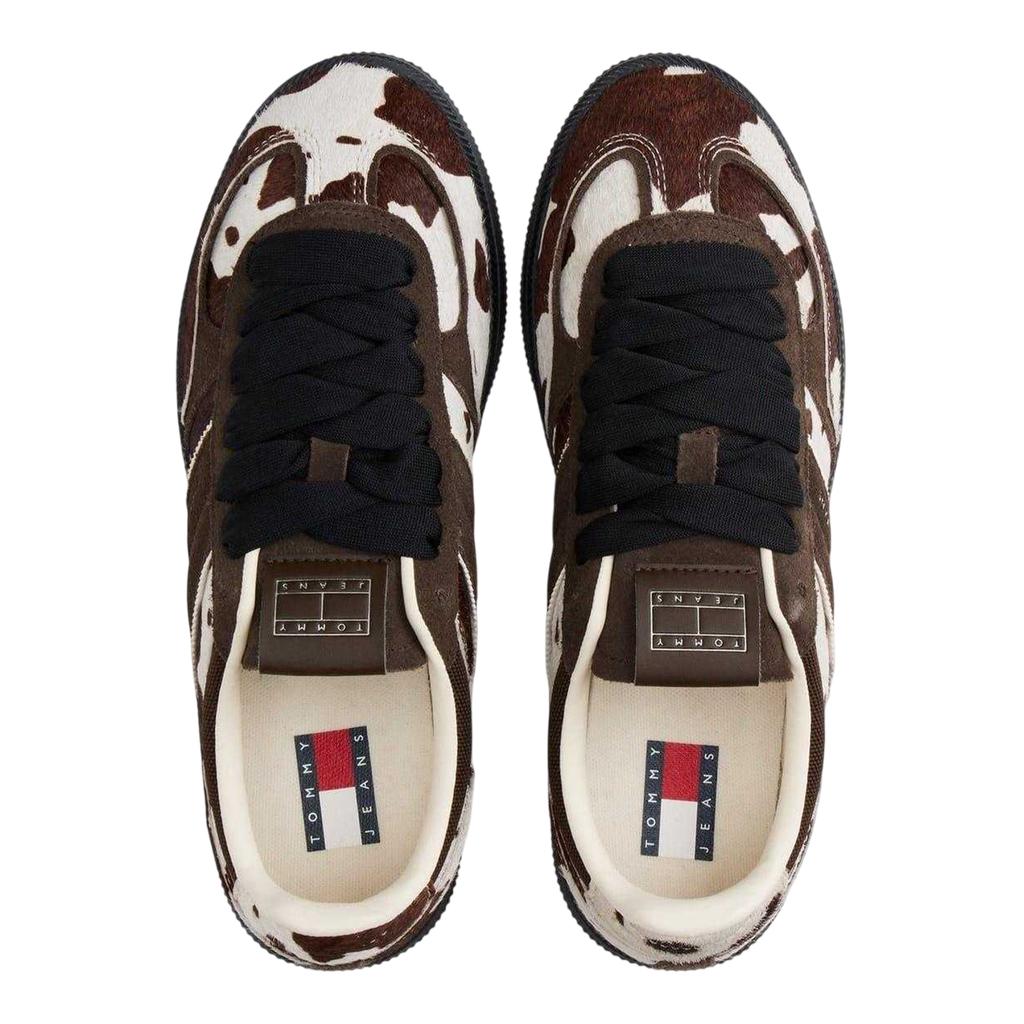 Tommy Jeans Womens/Ladies Greenwich Cow Print Leather Trainers