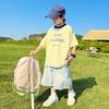 Jungen-Streifen-Sommer-T-Shirt-Set im koreanischen Stil 2026 - Atmungsaktiv, Dünn, Kurzarm, Lässige Mode