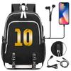 Football Printed Student Backpack Multifunctional Usb Interface Large Capacity Leisure Travel Backpack