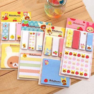 Bookmark Point It Marker Memo Flags Sticky Notes Strawberry Bear Sticker Random