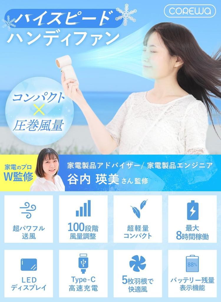 Supervised by a Home Appliance Advisor and COREWA Handy Mini Fastest Quick USB Charging Cable LED High Heatstroke Day Fireworks Festival Gift