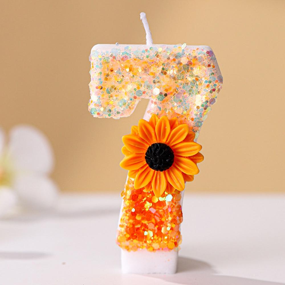 

Оранжевая ромашка, цифры, свечи для торта на день рождения, свеча с блестками в виде цветка для украшения на вечеринку по случаю дня рождения девочки