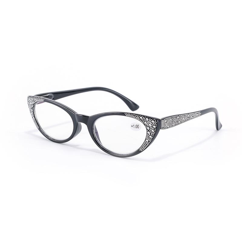 Women's Cat-Eye Diamond-Plated Anti-Blue Light Reading Glasses