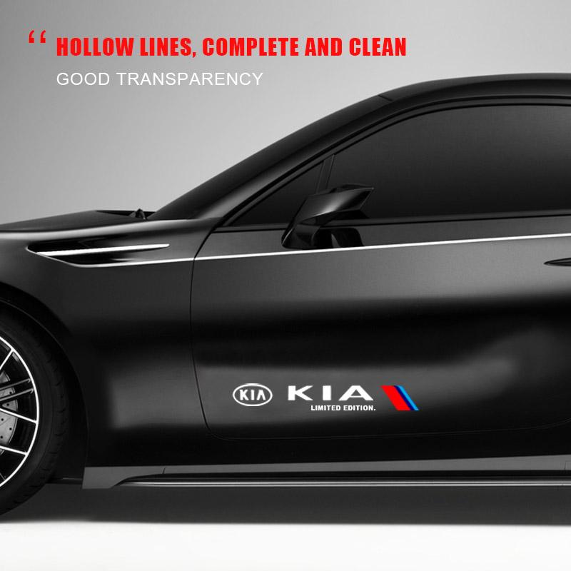 2pcs Car Side Body Sports 3D Sticker Decals Car Accessories For KIA Sportage Rio 3 Soul Optima Ceed Pro K5 K2 k6 K7 K8 Pride