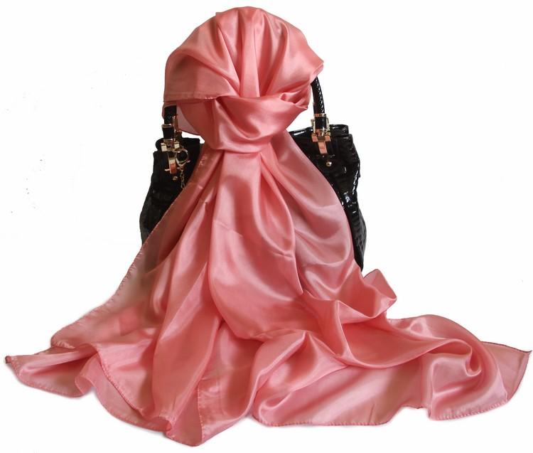 [BYSIFA] Ladies Metal Grey Silk Scarf Shawl 180*110cm Oversize Design Female Scarves Wraps Summer Sunshade Shawls Black Pink