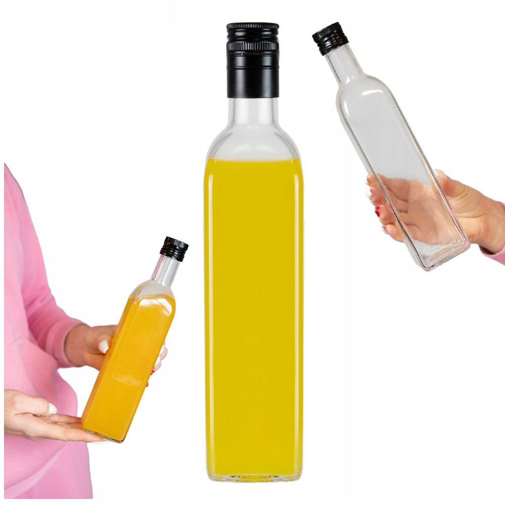 50x Glass Bottle MARASCA CLEAR 500 Ml for Olive Oil, Tinctures, Vinegar 0.5l