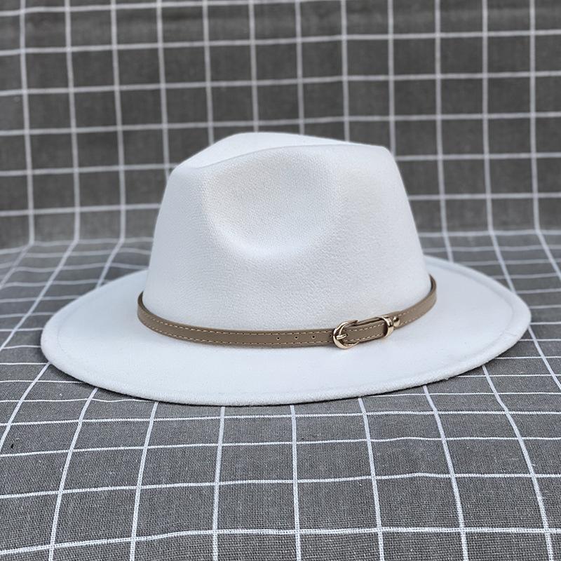 Large British Style Men'S And Women'S Retro Jazz Woolen Hat Wide-Brimmed Hat Big Head Circumference Top Hat Woolen Hat Felt