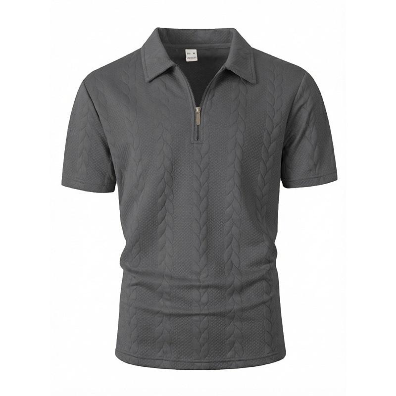 Men's Polo Shirt New Summer Short Sleeve Casual Solid Color Turn-down Collar Tee Loose Fit Tops