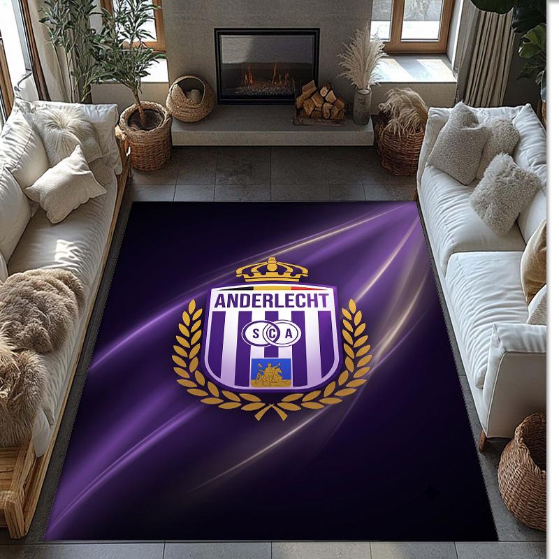 Anderlecht FC Soccer Football Pattern Soft Area Rug Non Slip Indoor Floor Carpet Sports Decor Mat for Bedroom
