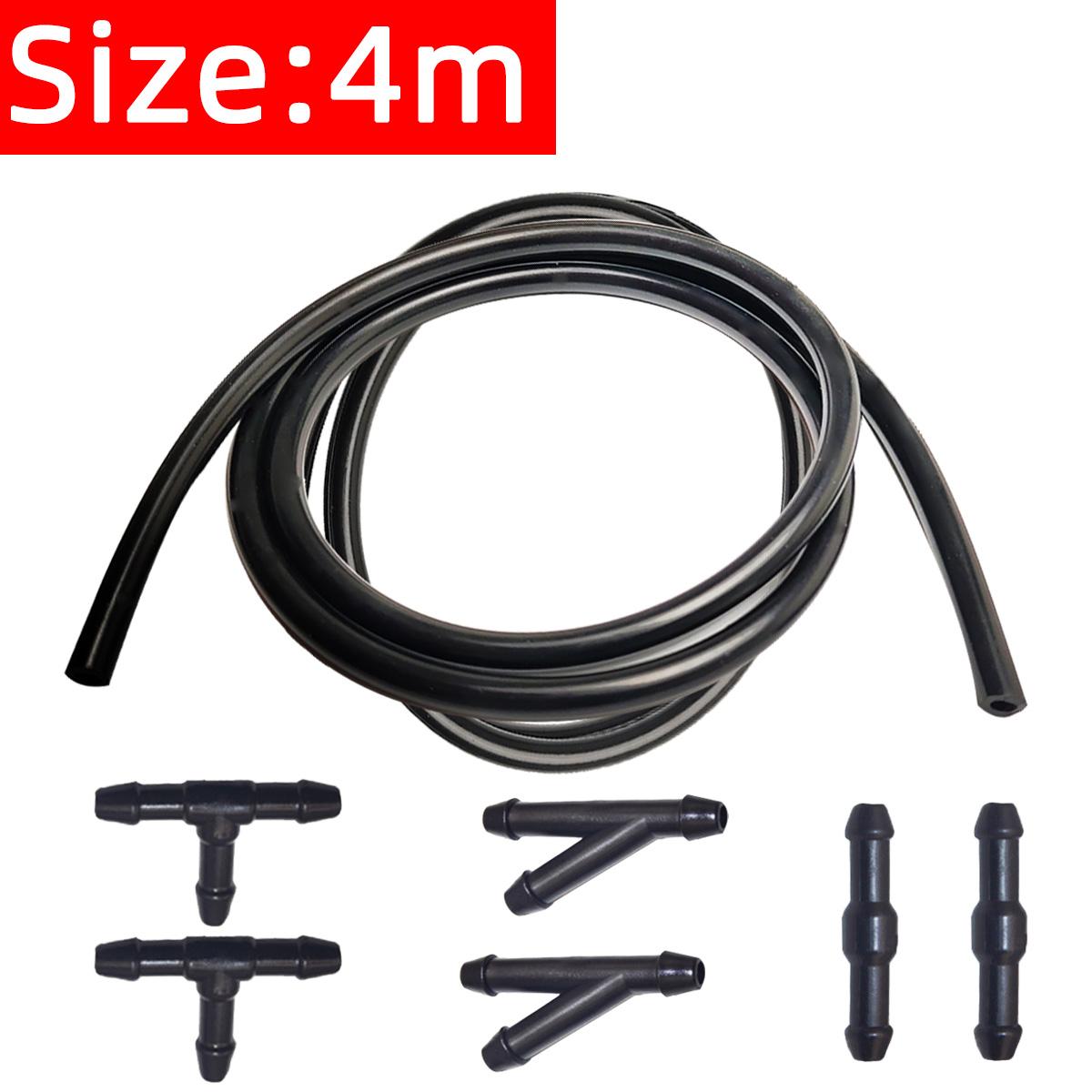 1M 2M 3M 4M Universal Windshield Washer Nozzle Hose Tube Pipe Front Window Headlight Pump Car Parts with Connector T Y Straight 4M