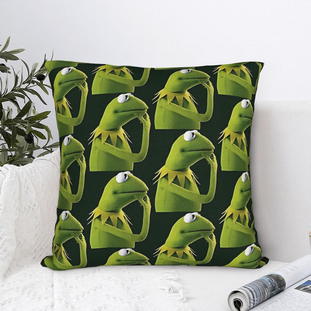 Kermit Square Pillow Case Polyester Decorative Pillow The Frog Meme Fashion Pillowcover Home Decor