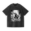 Kettensägenmann Power Blutdämon Anime T-Shirt 2026 Sommer Vintage Gewaschen Unisex Baumwolle Lockere Passform Kurzarm Streetwear Grafik