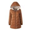 Women's Long Puffer Coat Winter Fleece Lined Thickened Down Jacket Windproof Warm Quilted Parka Zip Up Hooded Outerwear