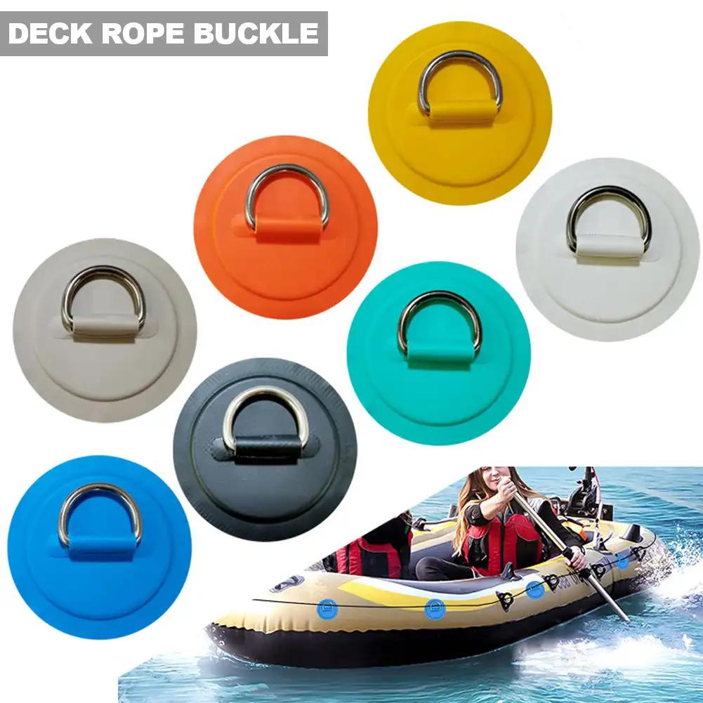 1PC Surfboard Dinghy Boat PVC Patch Stainless Steel D Ring Deck Rigging Rope Ring Buckle Kayaking Inflatable Boat Accessories
