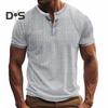 Sommer Herren T-Shirt Loose Fit American Style Kurzarm Geknöpftes Rundhalsoberteil Einfarbig Lässiges Alltagsoberteil