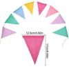 New Colorful Linen Fabric Triangle Flags for Festive Party DIY Decor & Birthday Celebration