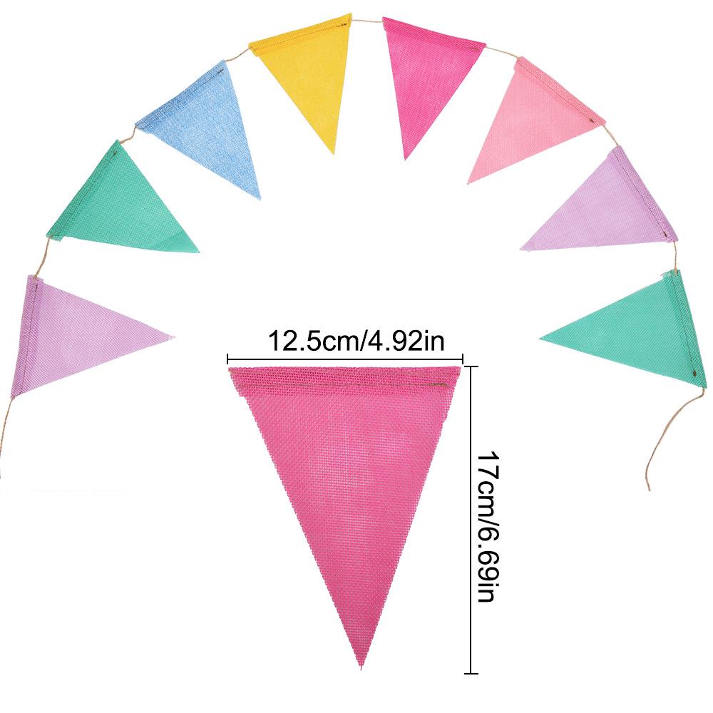 New Colorful Linen Fabric Triangle Flags for Festive Party DIY Decor & Birthday Celebration