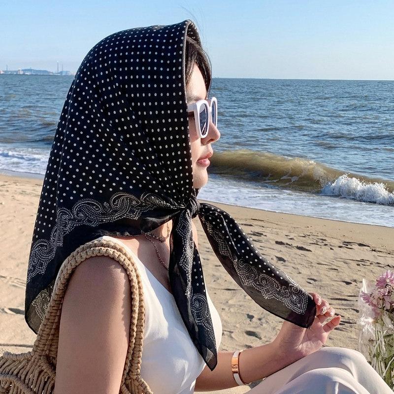 Atmosphere coffee color cashew flower velvet 91 large square scarf women's spring and autumn fashion scarf shawl dual-purpose temperament silk scarf