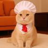 Creative Cute Pet Cooking King Hat Comfortable Adjustable Cat Transformation Dress Stylish Cat Cosplay Hat Pet Events