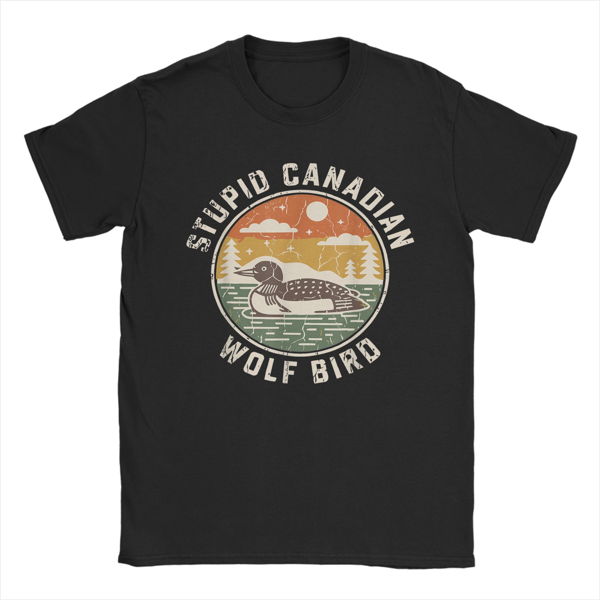 

2026 SpringSummer Foolish Canadian Wolf Bird Funny Funny Cotton Y2K Breathable Novel Design Tshirt L