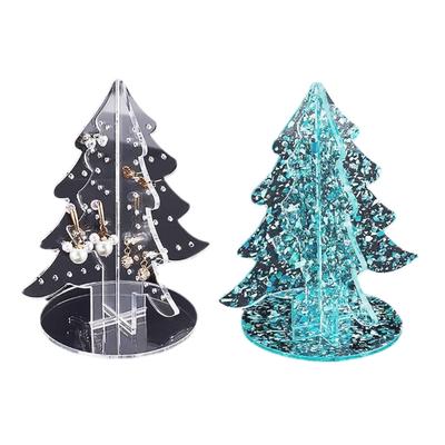 Acrylic Earrings Organizer Christmas Tree Earring Stand Jewelry Presentation Rack Ear Rings Holder for Women Girls