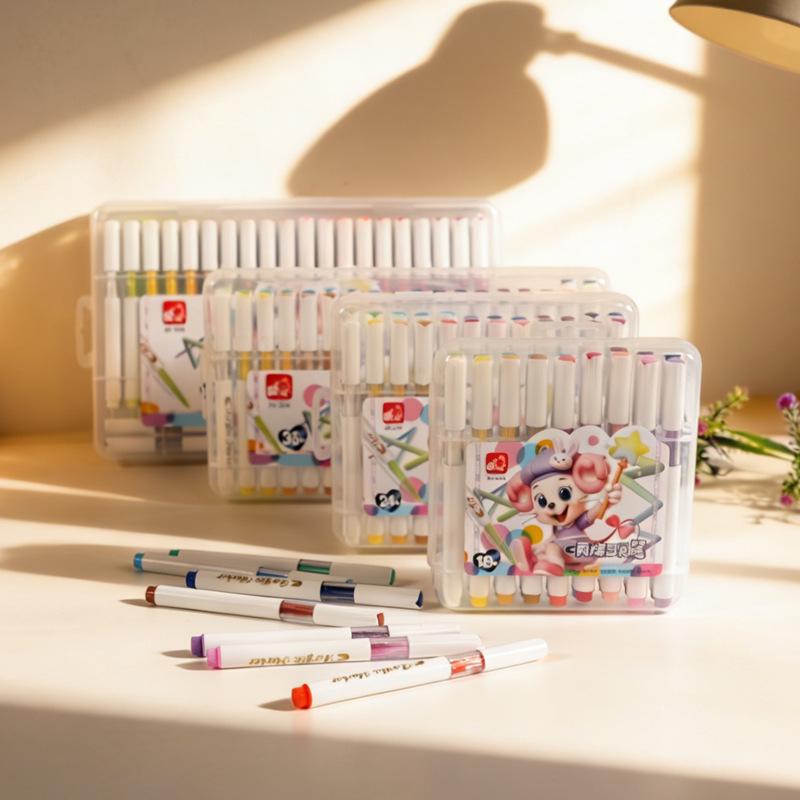 36-Color Acrylic Marker Set: Stackable Water-Based Soft Tip for Children s Art & Graffiti Model 296