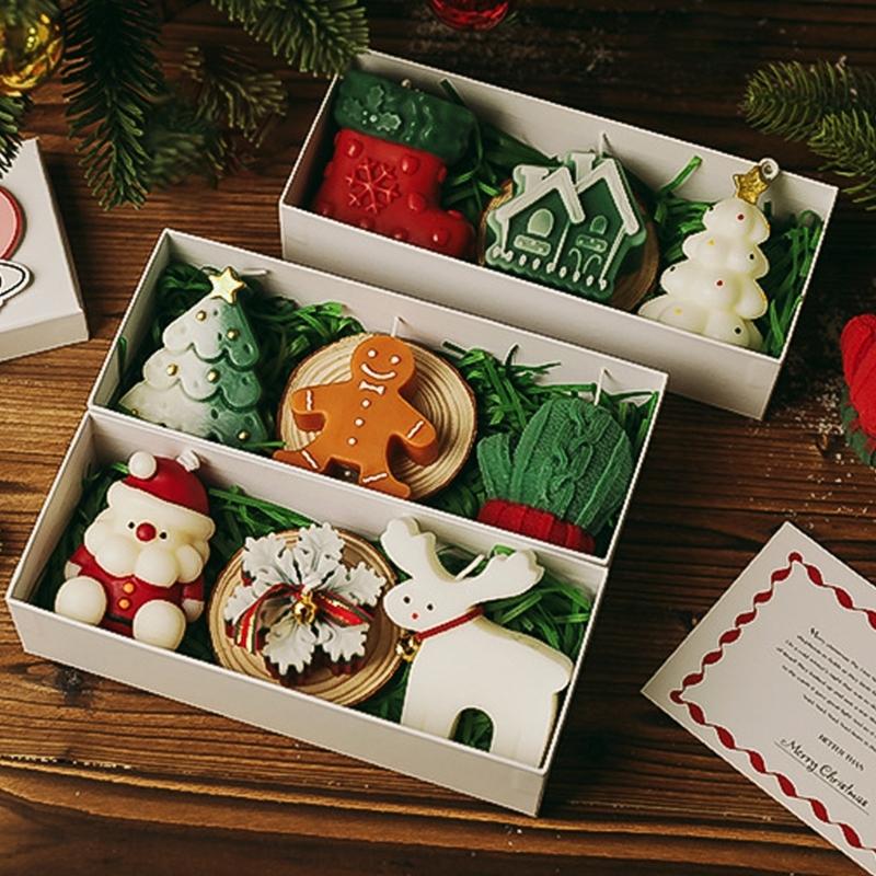 Christmas Scented Candle Gift Set Winter Soys Candle Christmas Home Decors Christmas Aromatherapys Candle Holiday Gift