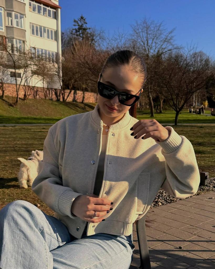 Women's 2024 Tweed Bomber Jacket - Long Sleeve, Casual, Autumn/Winter