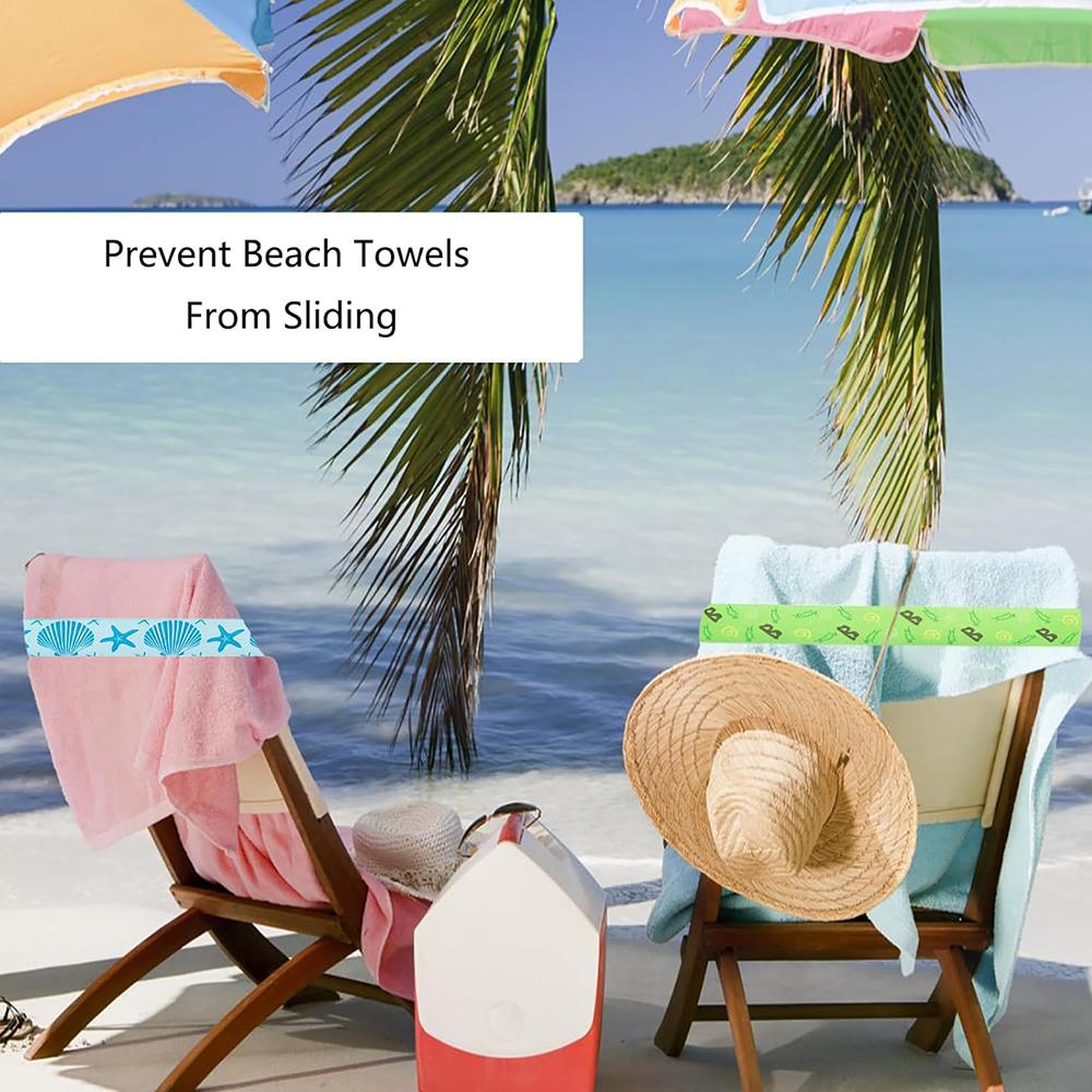 8 PCS Stretchable Latex Towel Bands for Beach Chairs