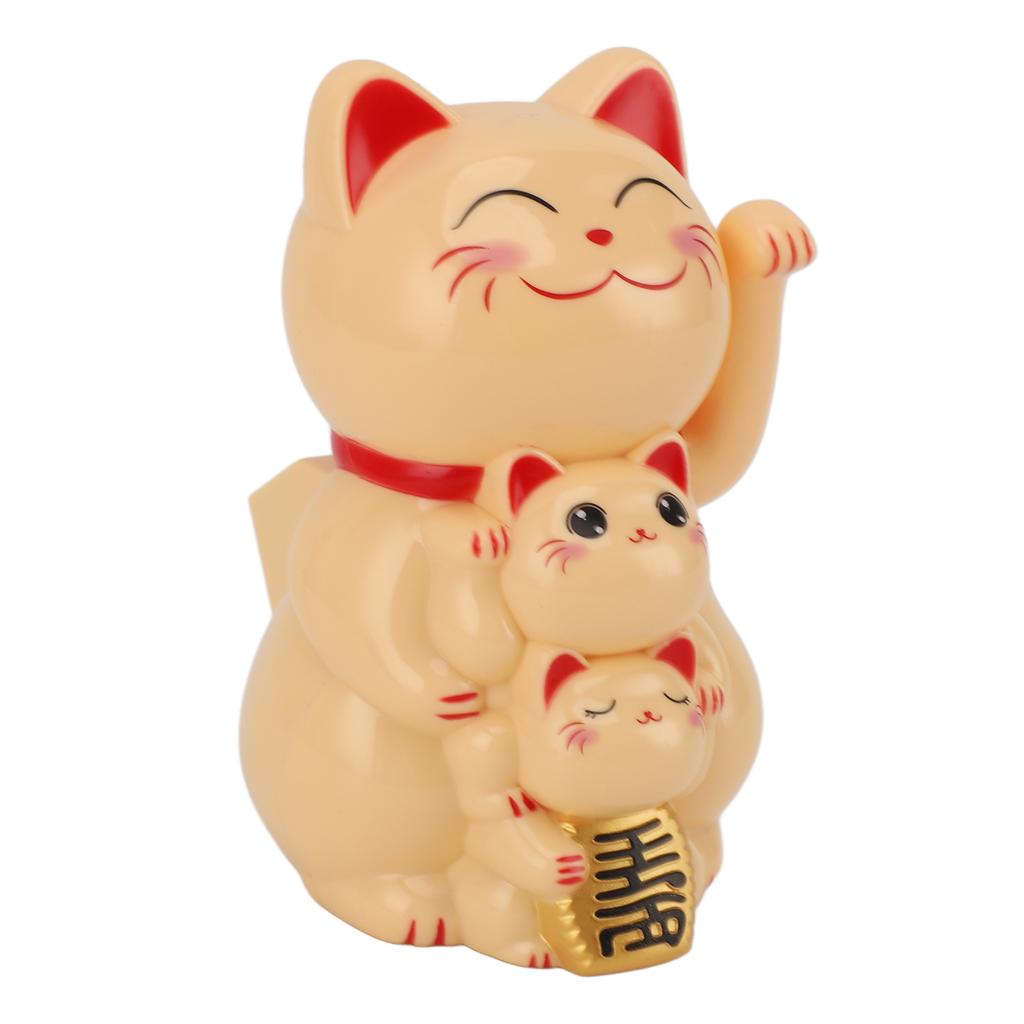 4,5 Zoll Solarbetriebene Lächelnde Katze Ornament Automatisch Winkende Hand Glückskatze Ornament für Auto Schreibtisch