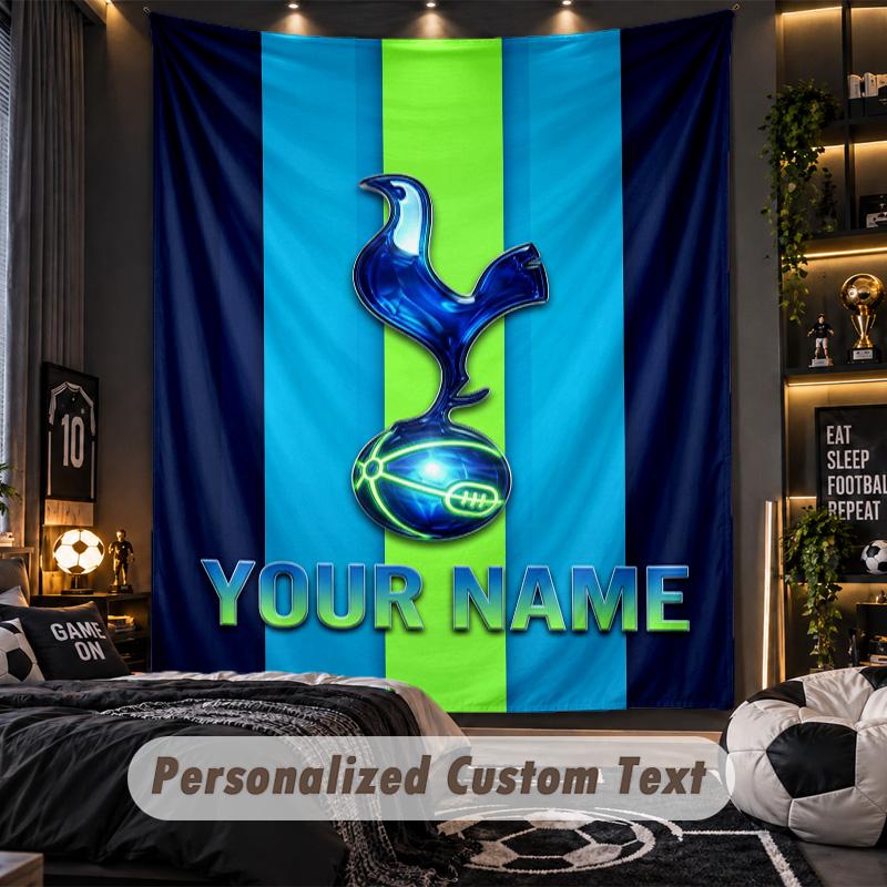 TapestryTottenham Hotspur FC Custom Name Text Personalized Wall Hanging Tapestry Home Wall Decor