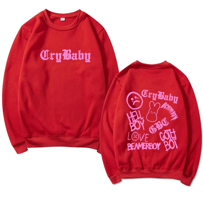 Fall Winter Warm Top Lil Emo Rap Goth Peep Hip Hop Printed Crew Neck Sweatshirt Trendy Fashion Clothing Pullovers & Long Sleeves Women’s