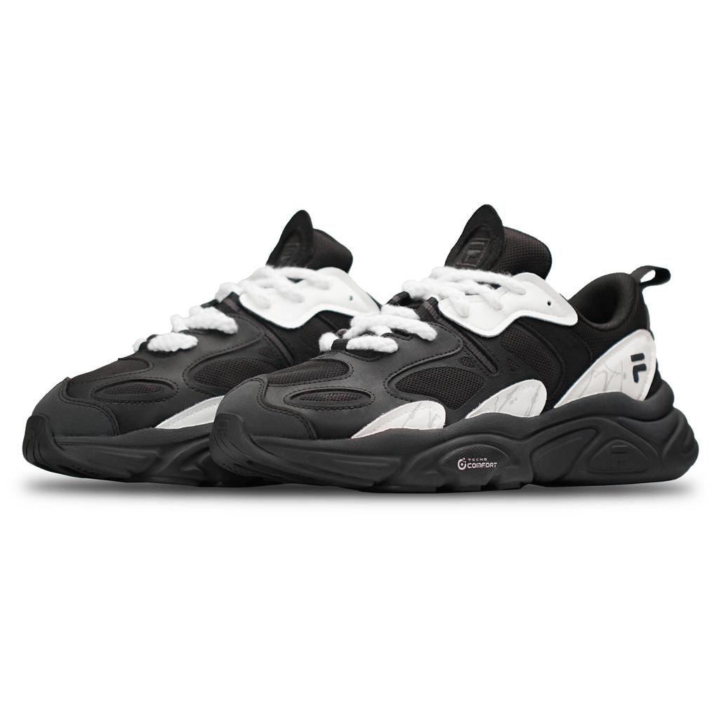 FILA Mars 2 Cushioning Slip Resistant Abrasion Resistant Low top Casual Shoes Men's Black White F12M131116FBK(Team198-)